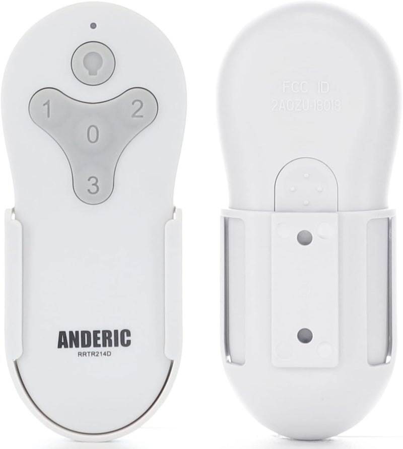 Anderic RRTR214D Replacement Ceiling Fan Remote – Compatible with Harbor Breeze TR214D, TR214B, TR214A, KUJCE10311, KUJCE10712, KUJCE10610 – 3-Speed Fan & Light Control – Receiver Required - Image 1